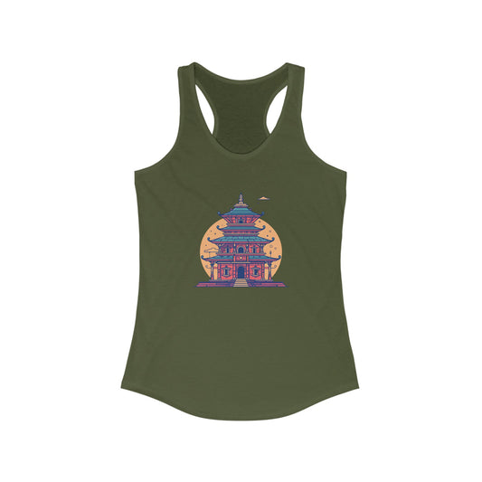Sunlit temple Women's Ideal Racerback Tank