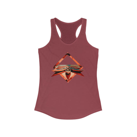 Boats on Fewa Ideal Racerback Tank