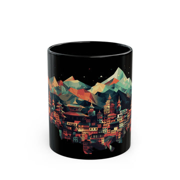 Abstract Kathmandu Black Mug (11oz, 15oz)