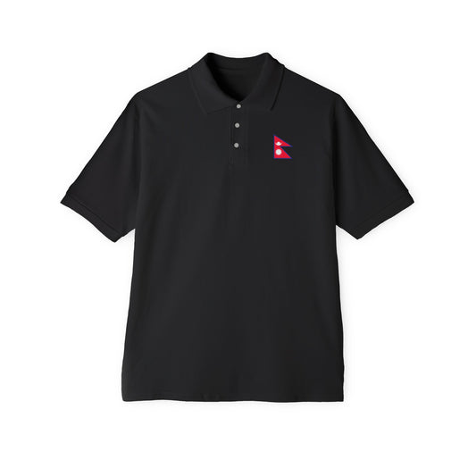 Nepal Flag Men's Piqué Polo